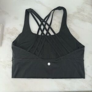 CRZ yoga Women's Strappy longline dark gray Sports Bra size large
